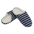 OPKALL Striped Cloth Bottom Universal Couple Lovers Women Men Winter Warm Slippers Indoor Floor Shoes Non Slipping Home Shoes