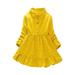 Luxsea Spring Casual Baby Girls Dot Print Long Sleeve Dress Kids Toddler Pageant Princess Knee-Length Sundress Toddler Baby Cotton A-Line Dresses 1-8T