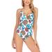 XL-S Sexy Women Blue Floral Halter Bikini Set One Piece Swimwear Ladies Backless Monokinis Beachwear Swimsuit Swimming Costumes Bathing Suit Tankini Set V Neck Backless Push Up Padded