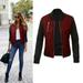 Bomber Jackets for Ladies Casual Long Sleeve Women Patchwork Jackets Zipper Up Outerwear