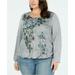 Style&co. Women's Plus Floral Long Sleeve Bubble Top Size 0X NWT MSRP $44 A3