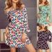 Women's Waisted Lace-up Slim Bell Sleeve Printed Short Dress