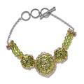 Shop LC 925 Sterling Silver Pear Peridot Bracelet Platinum Plated Jewelry For Her Size 7.25" Ct 47.9