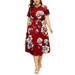 Colisha Women Short Sleeve Long Sundress Fashion High Waist Party Dresses Sexy Plus Size Print Dresses