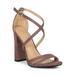 Bamboo Criss Cross Strappy Open Toe Chunky Heel 19958