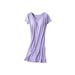 Women Short Sleeve Built-in Bra Padded Long Nightdress Sleepwear Pajamas,Shelf Bra Full Slip Casual Nightgown,Knee Length Comfy Soft Modal Sleep Shirt Night Shirt Dress Solid Sleepwear,Purple S-2XL