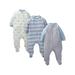 Gerber Baby Boy Organic Cotton Zip-up Sleep 'N Play Pajamas, 3-Pack