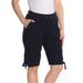 TOMMY HILFIGER Womens Navy Convertible Active Wear Short Size: S