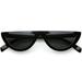 Extreme Semi Rimless Cat Eye Sunglasses Neutral Colored Lens 55mm (Black / Smoke)