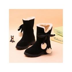 UKAP Womens Girls Winter Warm Ankle Snow Boots Plush Lining Bowknot Shoes