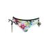 Bar Iii Womens White Multi Floral Print Cutout Tie Side Bikini Bottom M