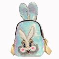 Chinatera Sequin Backpack Rabbit Ear Cute Student Schoolbag Cartoon Knapsack (White)