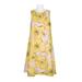 Taylor Crew Neck Sleeveless Keyhole Back Floral Print Chiffon Shift Dress-DAFFODIL