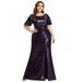 Ever-Pretty Womens Sequin Side Split Maxi Evening Party Dresses for Women 00928 Dark Purple US16