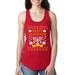 Happy Hanukkah Ugly Christmas Sweater Ladies Racerback Tank Top, Red, Large