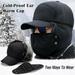 AYYUFE Men Winter Thickened Warm Windproof Outdoor Cycling Lei Feng Face Cover Neck Cap