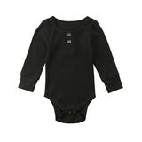 Baby Solid Romper Newborn Infant Baby Boys Girls Long Sleeves Romper Autumn Baby Clothing