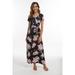 Regular and Plus Sizes Floral Tie Front Dress