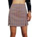 Women Casual Slim Plaid Pencil Skirt A-Line High Waist Split Zipper Package Hip Vintage Short Skirt Dress Casual Bodycon Mini Dress