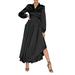 Celmia Women Casual Elegant Asymmetrical Long Sleeve Wrap Dresses
