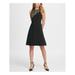 DKNY Womens Black Sleeveless Crew Neck Knee Length Fit + Flare Evening Dress Size 6