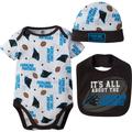 NFL Carolina Panthers Baby Boys Bodysuit, Bib and Cap Outfit Set, 3-Piece