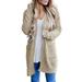 Black Friday Women's Solid Draped Kimono Cardigan Long Sleeve Open Front Casual Knit Sweaters Coat Soft Outwear 20351 Khaki Large