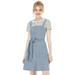 Allegra K Junior's Adjustable Strap A-Line Overall Denim Dress