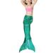 Mid-Ten 4-13Years 3Pcs Christmas Birthday Gifts Baby Kids Girls Mermaid Tail + Swimmable Top+Swim Birefs Bottoms Bikini Sets Tankini Set Swimwear Swimsuit Beachwear Bathing Suit Swimming Costumes