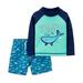 Carter's Baby Boys 2- Piece Swimwear Swimsuit Rashguard Set Blue Size 9 Months