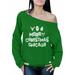 Awkward Styles Merry Christmas Chicago Sweatshirt Off the Shoulder Sweatshirt Sweater Xmas Chicago Off the Shoulder Top Slouchy Oversized Sweatshirt Merry Christmas Sweater for Women Chicago Love