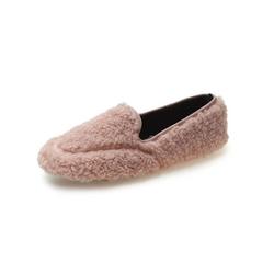 Avamo Women Fur Lined Loafers Comfort Flat Shoes Moccasins Winter Casual Shoes Slip On