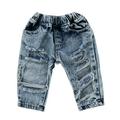 Bmnmsl Newborn Kid Baby Girl Casual Long Jeans Denim Pants Ripped Hole Trouser Outfits