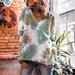 Women's new hot sale of tie-dye printing bat sleeve hoodie dress autumn and winter women OLRIK HY200828