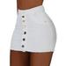 UKAP Women Bodycon Mini Jeans Skirt Sexy High Waist Denim Skirts Ladies Casual Button Short Skirt S-XL