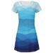 Mountain Range Vista All Over Juniors V-Neck Dress