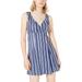 City Studio Womens Striped Surplice Wrap Dress