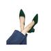 LUXUR Women Pointed Toe Square Toe Chunky Heels Slip On Pumps Shoes Mules Solid Color