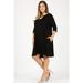 Women's plus size dress with a relaxed fit key-hole design plus size casual fashion dress with side pockets