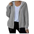 Lanhui Women's Hooded Zipper Cardigan Thick Knit Sweater Jacket Big Coat