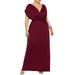 UKAP Womens Long Maxi Dress Short Sleeve Lace Up Ruched Dresses Ladies Plus Size Bridesmaid Cocktail Evening Gown Sundress