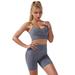 UKAP Yoga Workout Set for Women Seamless High Waist Shorts Sport Bra Shirt for Sport Fitness Jogger Biker