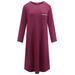 Noble Mount Women's Jersey Knit French Terry Sleep Dress (3/4 Sleeve)