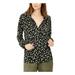 MICHAEL KORS Womens Green Floral Long Sleeve V Neck Blouse Wear To Work Top Size S