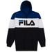 Fila Men's Big and Tall Colorblock Pullover Hoodie Blue Black White XLT