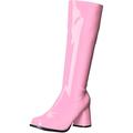 3 Inch Women's Sexy Gogo Boots Knee High Single Sole Boot With Zipper