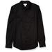 Calvin Klein Men's Long Sleeve Lightweight Cotton Linen Button Down Shirt, Black, 2X-Large