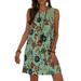 Sexy Dance Women Summer Sleeveless Casual Dresses Swing Cover Up Sundress Loose Kaftan Short Mini Dress Ladies Boho Beach Sundress