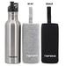 25 Oz Single Wall Uninsulated Steel Water Bottle (Not Thermoses) Stainless Steel Water Bottle Sports Bottle Flip Top Spout with Nylon Sleeve