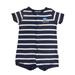 Carters Infant Boy Blue White Striped Button Up Great Catch Whale Romper NB